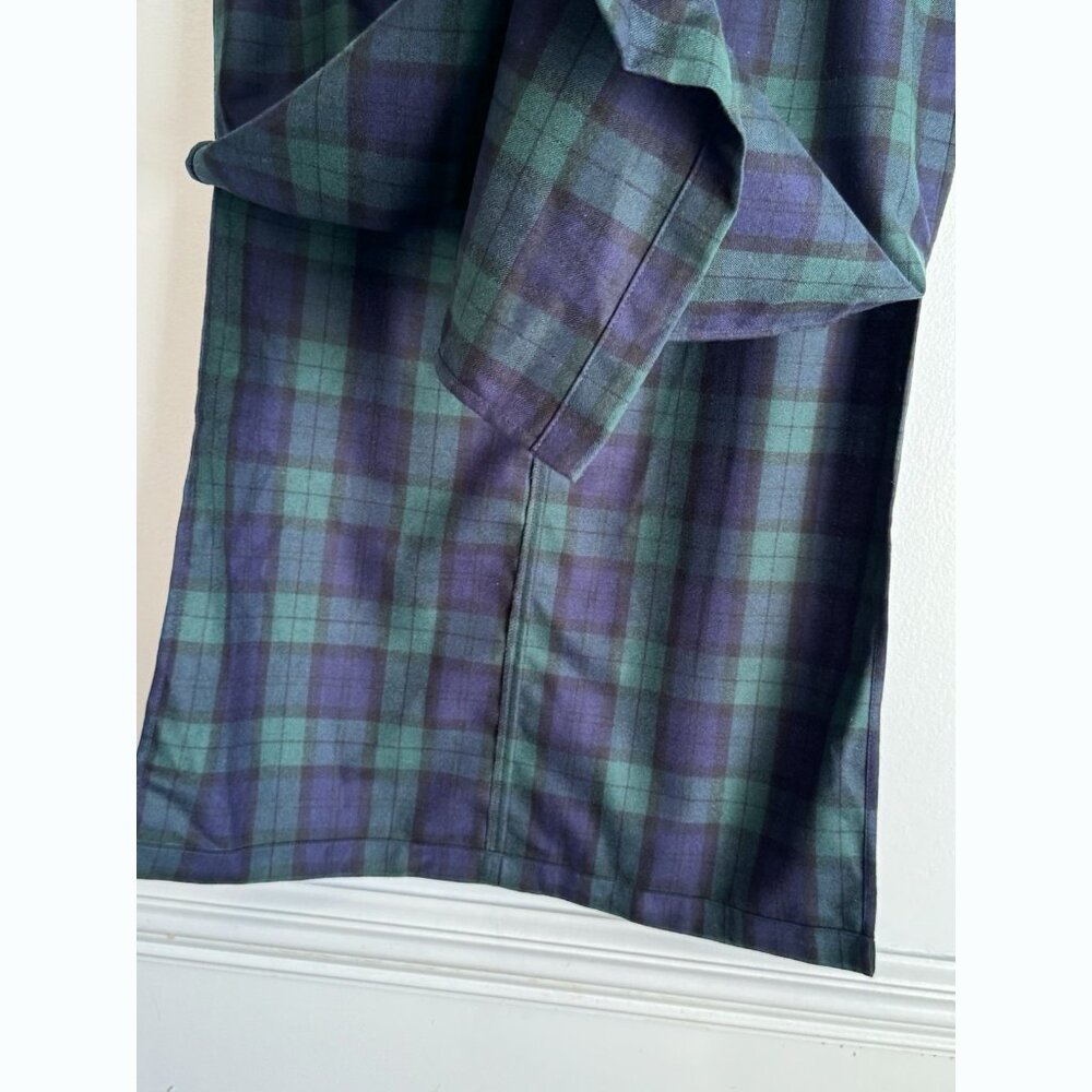 Pendleton Blue Green Plaid Virgin Wool Button Skirt 12P Dark Academia Preppy - Picture 4 of 10